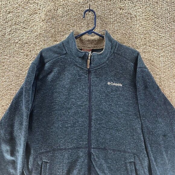 Columbia Sweatshirt Adult Extra Large Blue Full Zip Outdoors Hiking Casual Poly - Picture 3 of 11